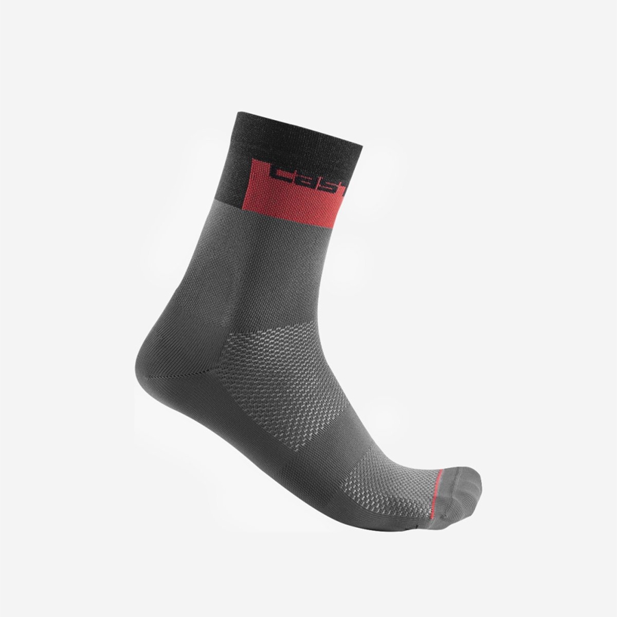 Dark Grey Men Castelli BLOCCO 15 Socks | 732EISKDL