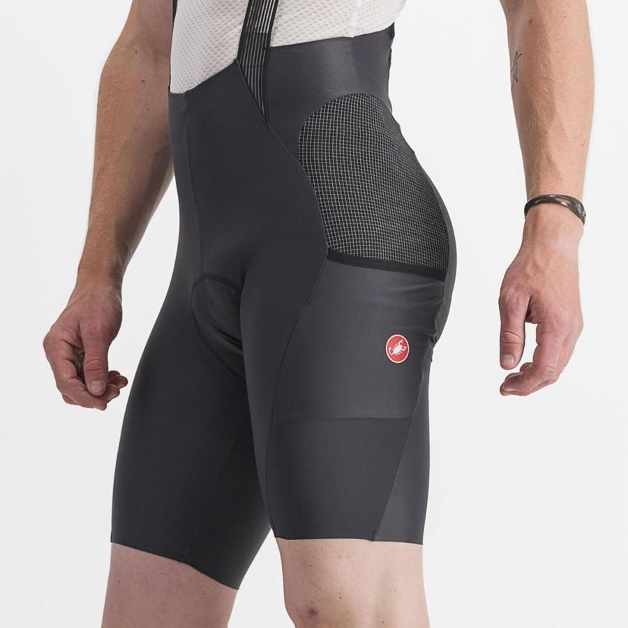 Dark Grey Men Castelli FREE UNLIMITED Bib Shorts | 782OSBGAI