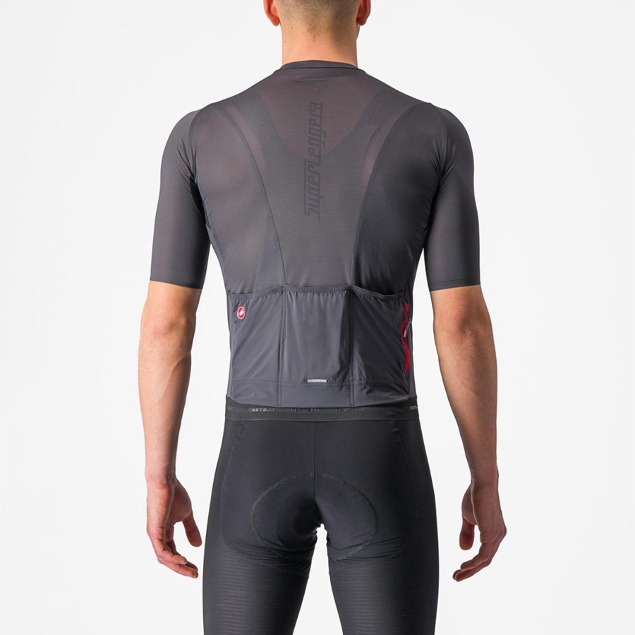 Dark Grey Men Castelli SUPERLEGGERA 3 Jersey | 943GKMYEX