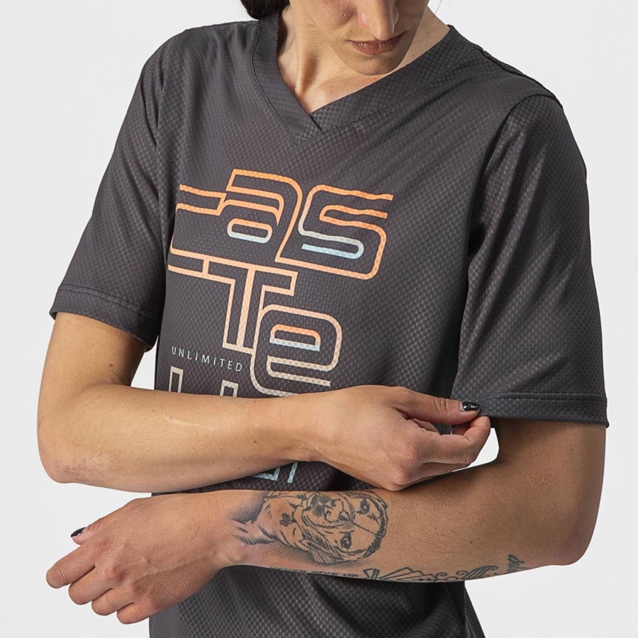 Dark Grey Women Castelli TRAIL TECH W TEE Jersey | 137FHABSL