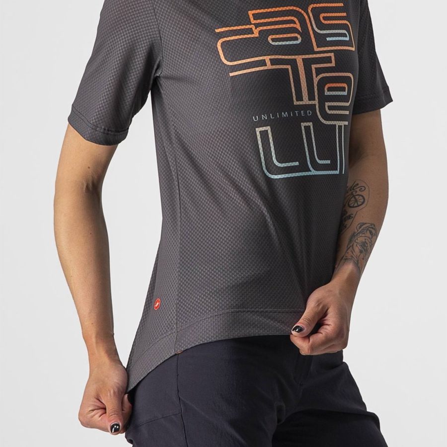 Dark Grey Women Castelli TRAIL TECH W TEE Jersey | 137FHABSL