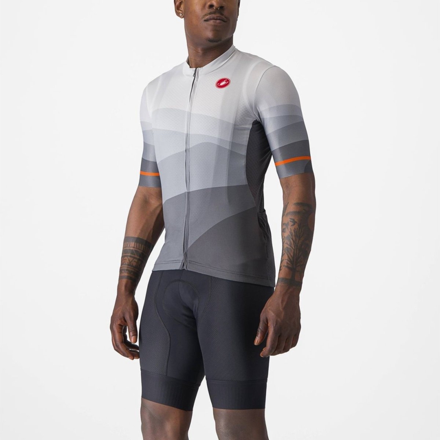 Dark Grey / Silver Grey Men Castelli ORIZZONTE Jersey | 563CKZDQU