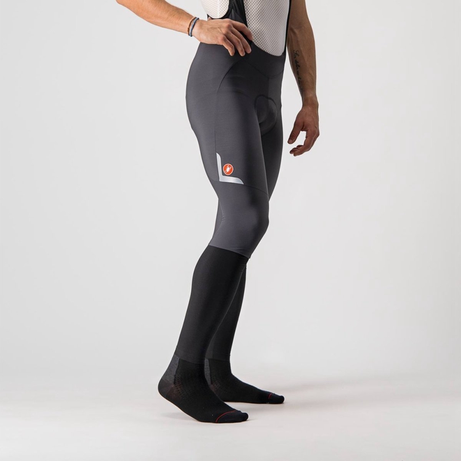 Dark Grey / Silver Men Castelli VELOCISSIMO 5 Bib Tights | 625LQNKPT