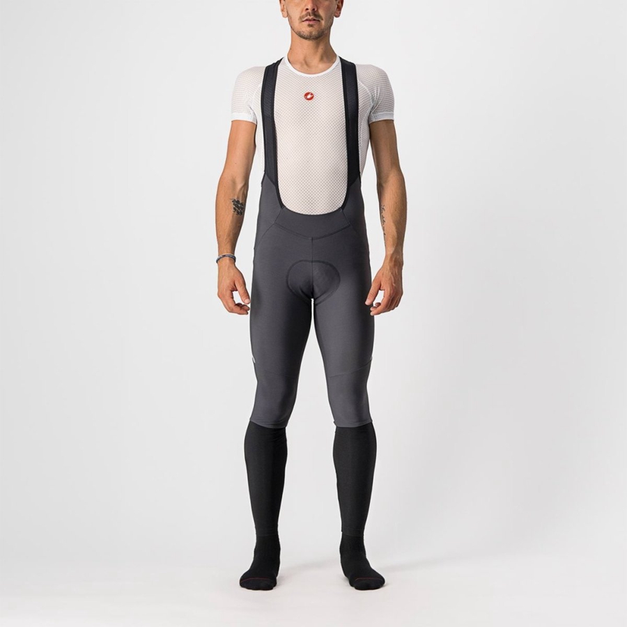 Dark Grey / Silver Men Castelli VELOCISSIMO 5 Bib Tights | 625LQNKPT