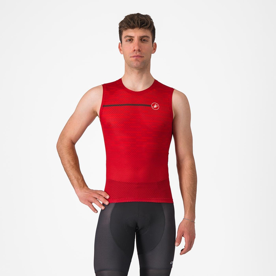 Dark Red Men Castelli INSIDER SLEEVELESS Jersey | 714KUTLRV