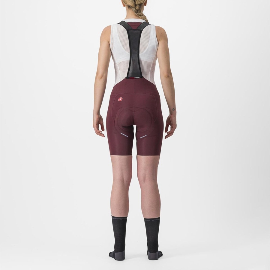 Deep Burgundy Women Castelli FREE AERO RC W Bib Shorts | 825GQMTXL