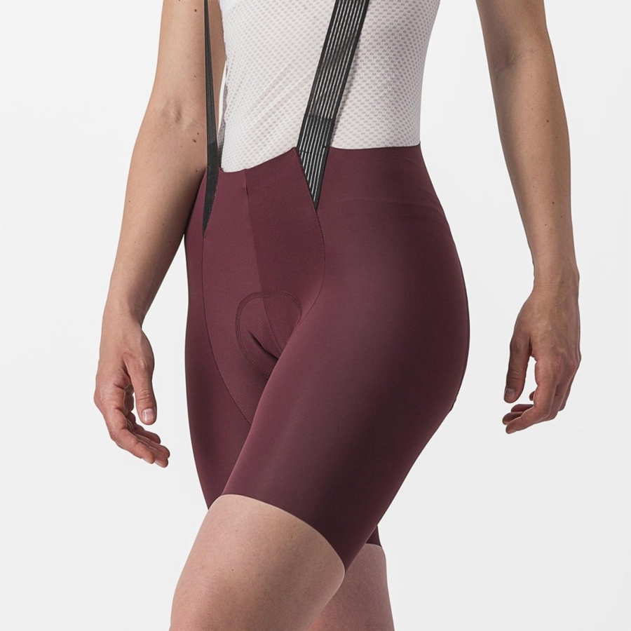 Deep Burgundy Women Castelli FREE AERO RC W Bib Shorts | 825GQMTXL