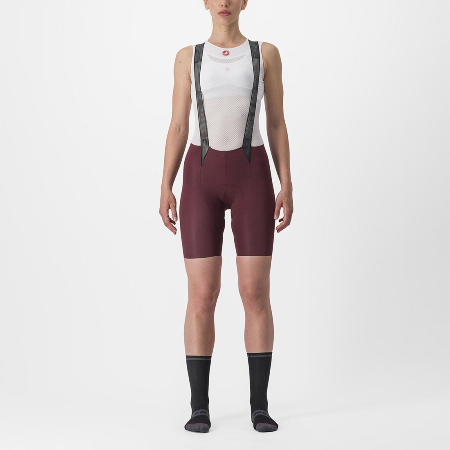 Deep Burgundy Women Castelli FREE AERO RC W Bib Shorts | 825GQMTXL