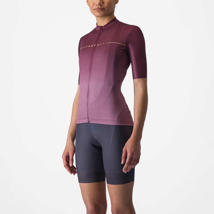 Deep Burgundy / Deep Purple Women Castelli SALITA Jersey | 286DAVFNR