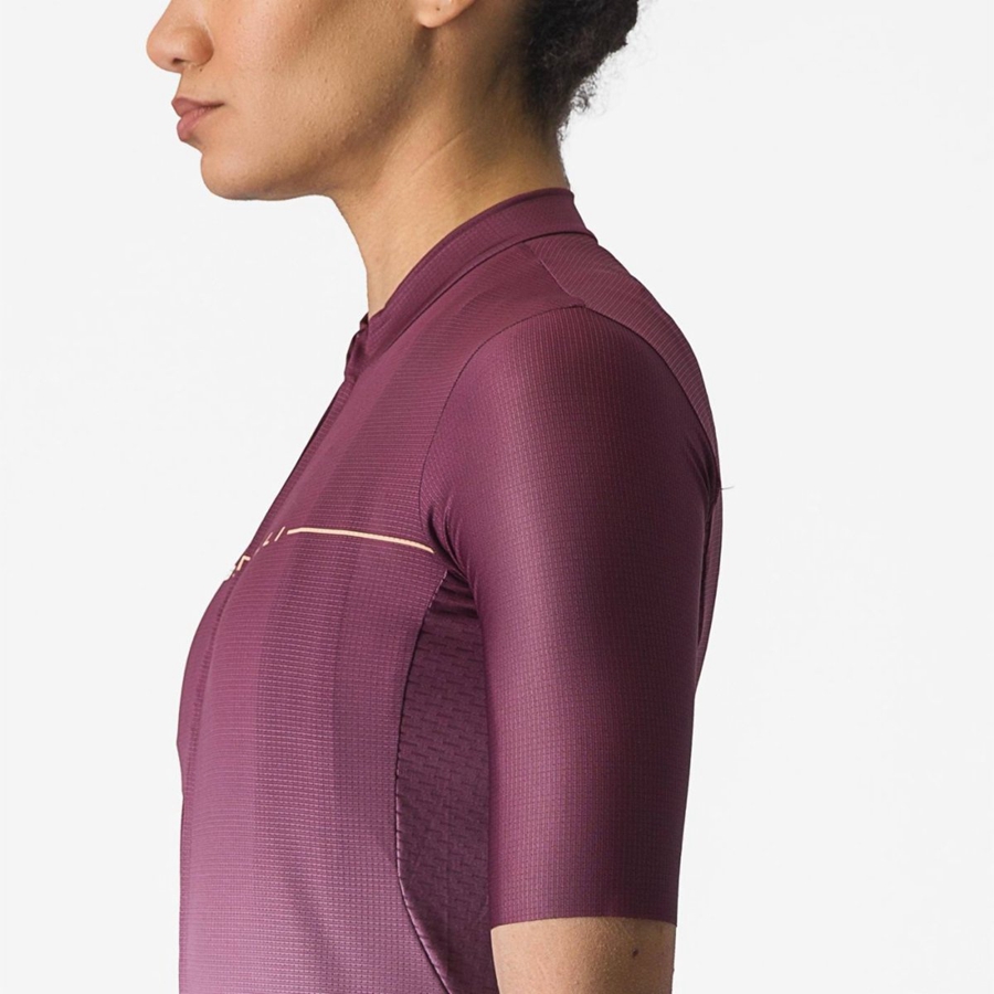 Deep Burgundy / Deep Purple Women Castelli SALITA Jersey | 286DAVFNR