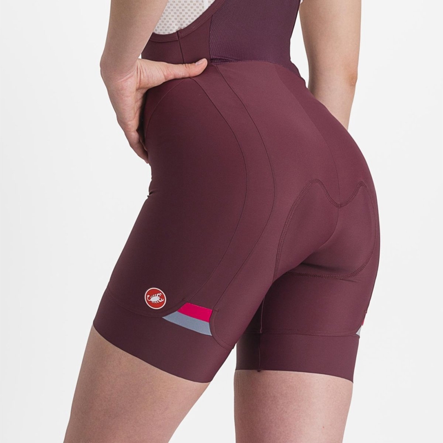 Deep Burgundy / Red Women Castelli PRIMA Bib Shorts | 480FSQEYX