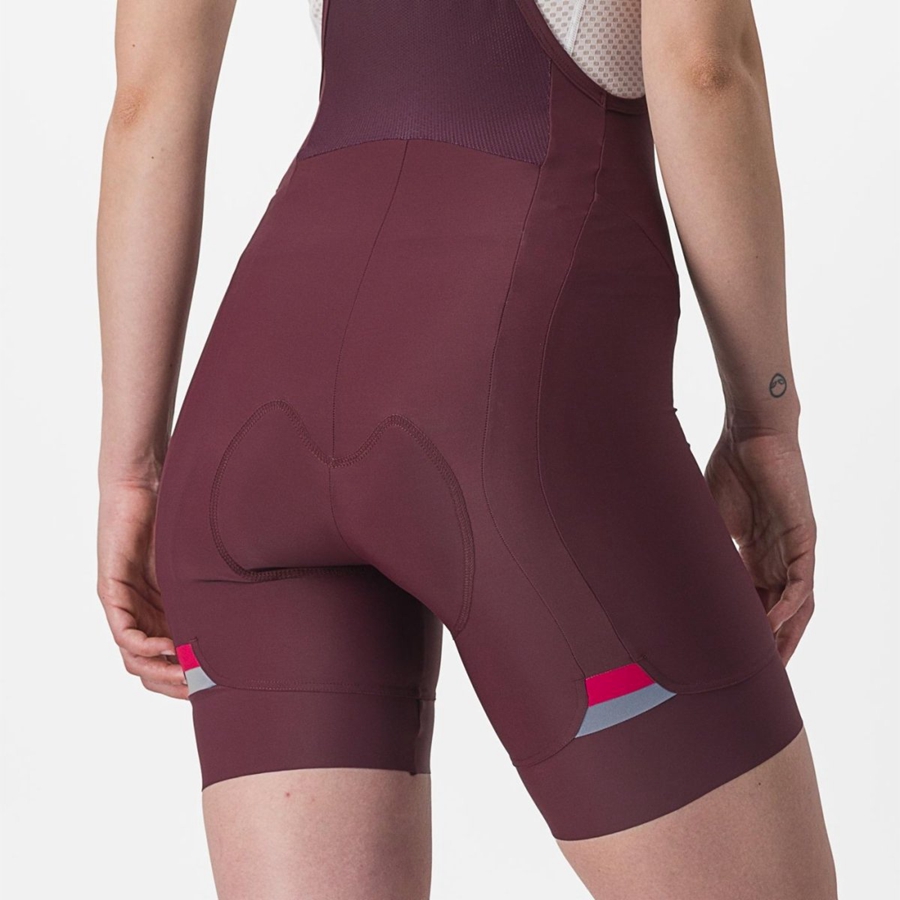 Deep Burgundy / Red Women Castelli PRIMA Bib Shorts | 480FSQEYX