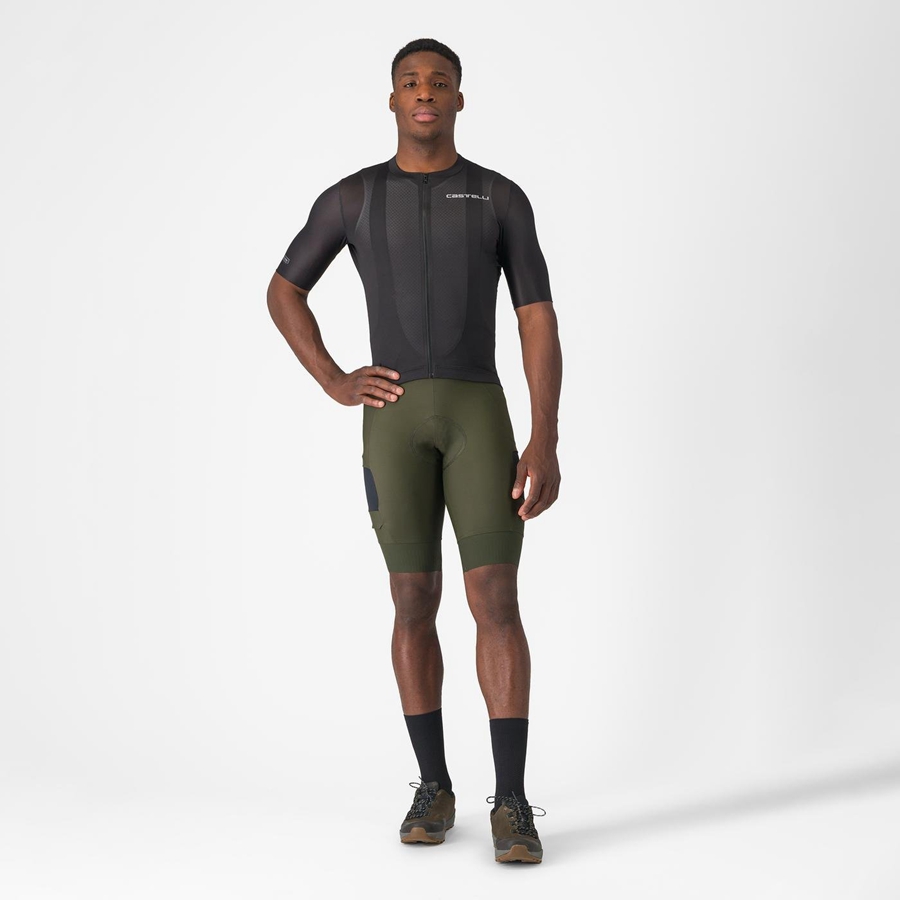 Deep Green Men Castelli UNLIMITED CARGO Bib Shorts | 283GJBHWF