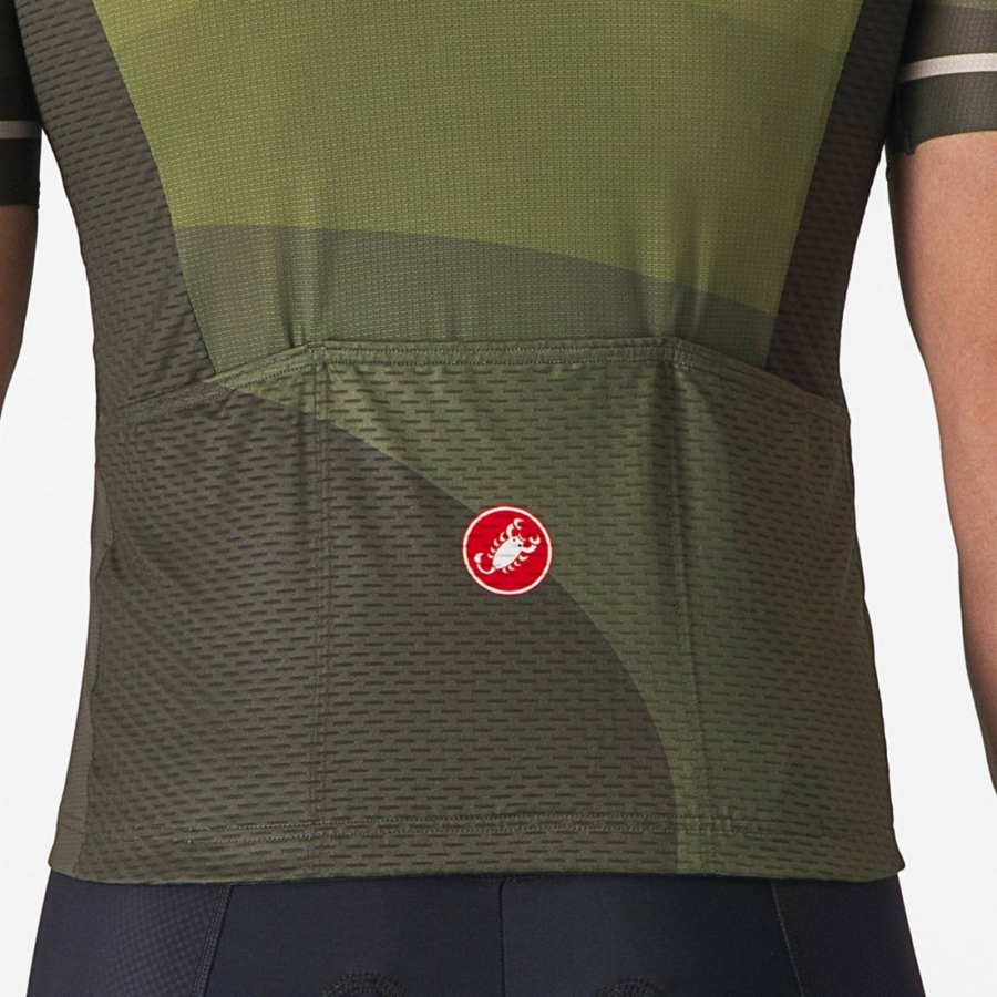 Deep Green / Olive / Silver Men Castelli ORIZZONTE Jersey | 638EPBHWN