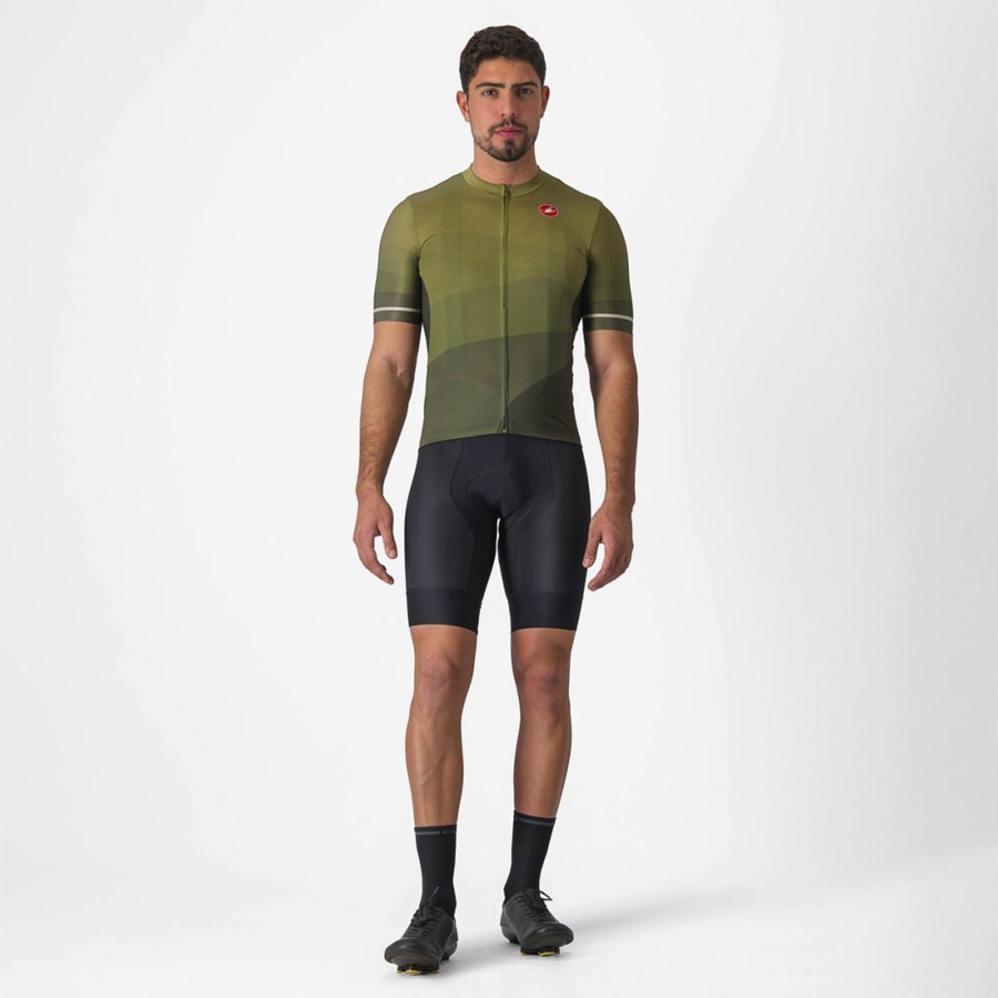 Deep Green / Olive / Silver Men Castelli ORIZZONTE Jersey | 638EPBHWN