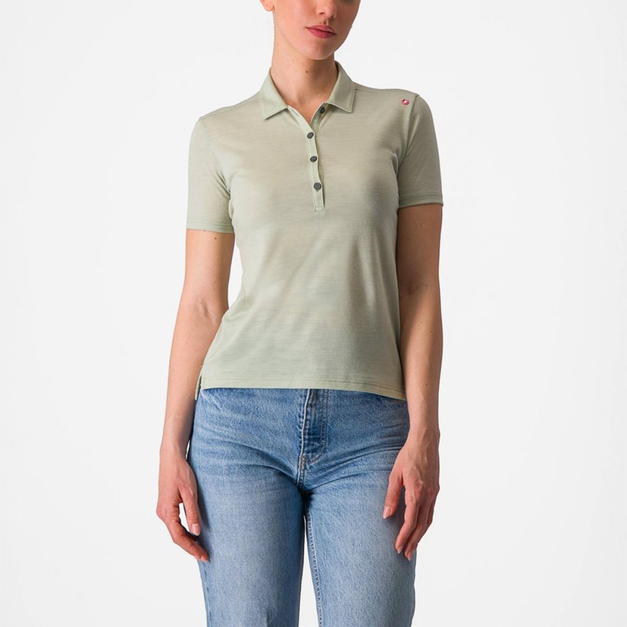 Green Women Castelli MERINO W POLO Casual | 158CLMWPI