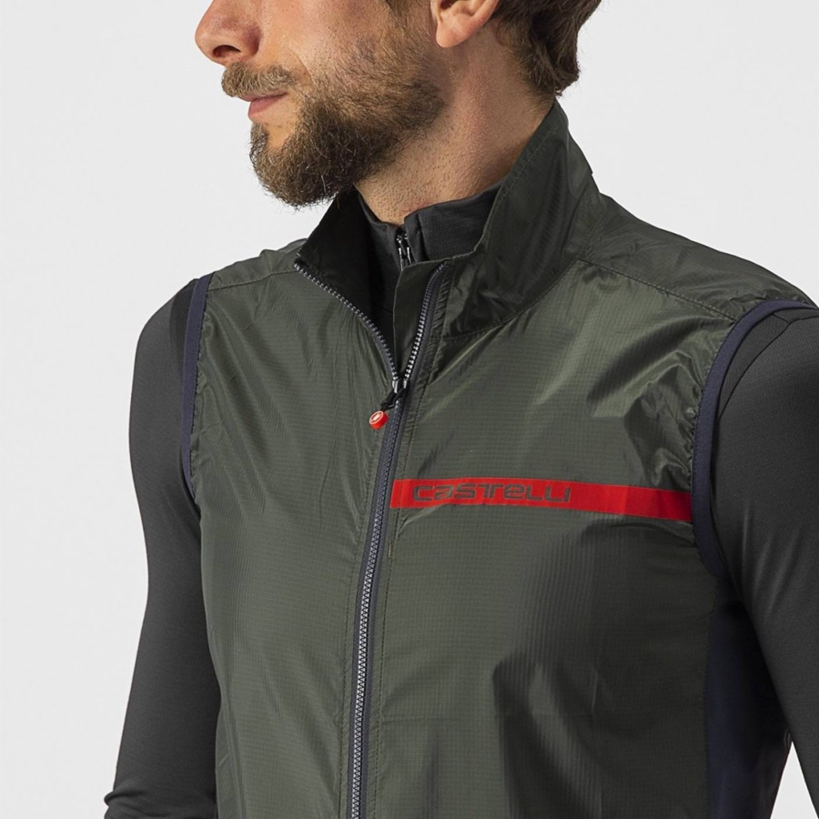 Green / Dark Grey Men Castelli SQUADRA STRETCH Vest | 473YVMZDK