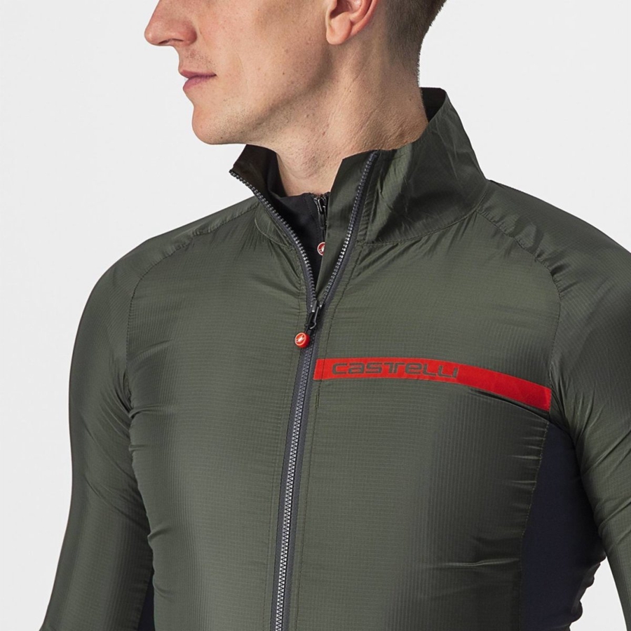 Green / Dark Grey Men Castelli SQUADRA STRETCH Protection | 159ZUDVFQ