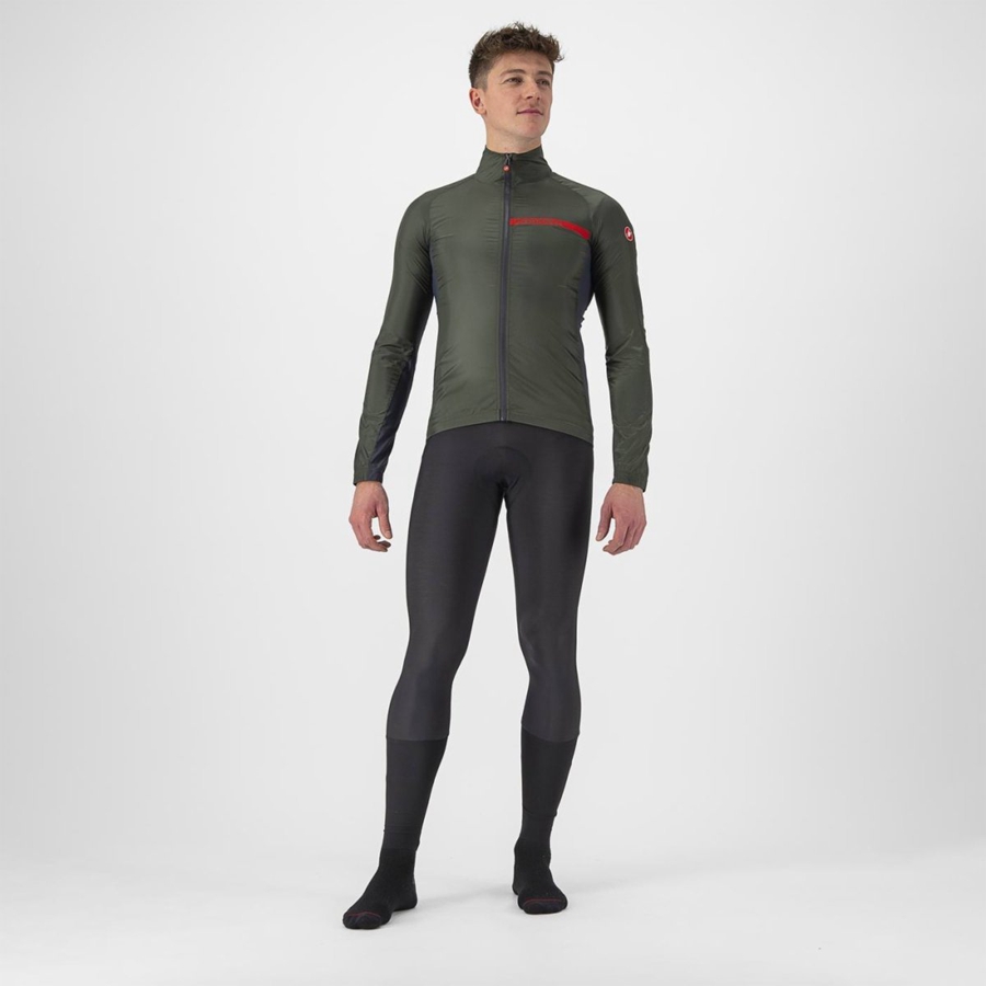 Green / Dark Grey Men Castelli SQUADRA STRETCH Protection | 159ZUDVFQ