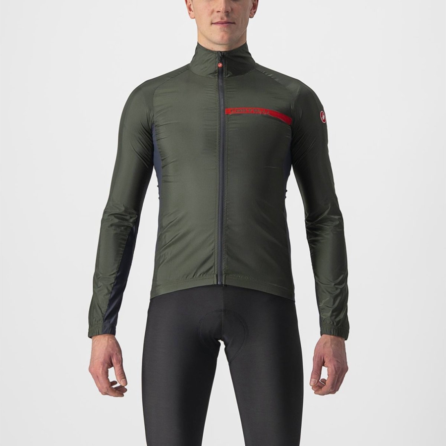 Green / Dark Grey Men Castelli SQUADRA STRETCH Protection | 159ZUDVFQ