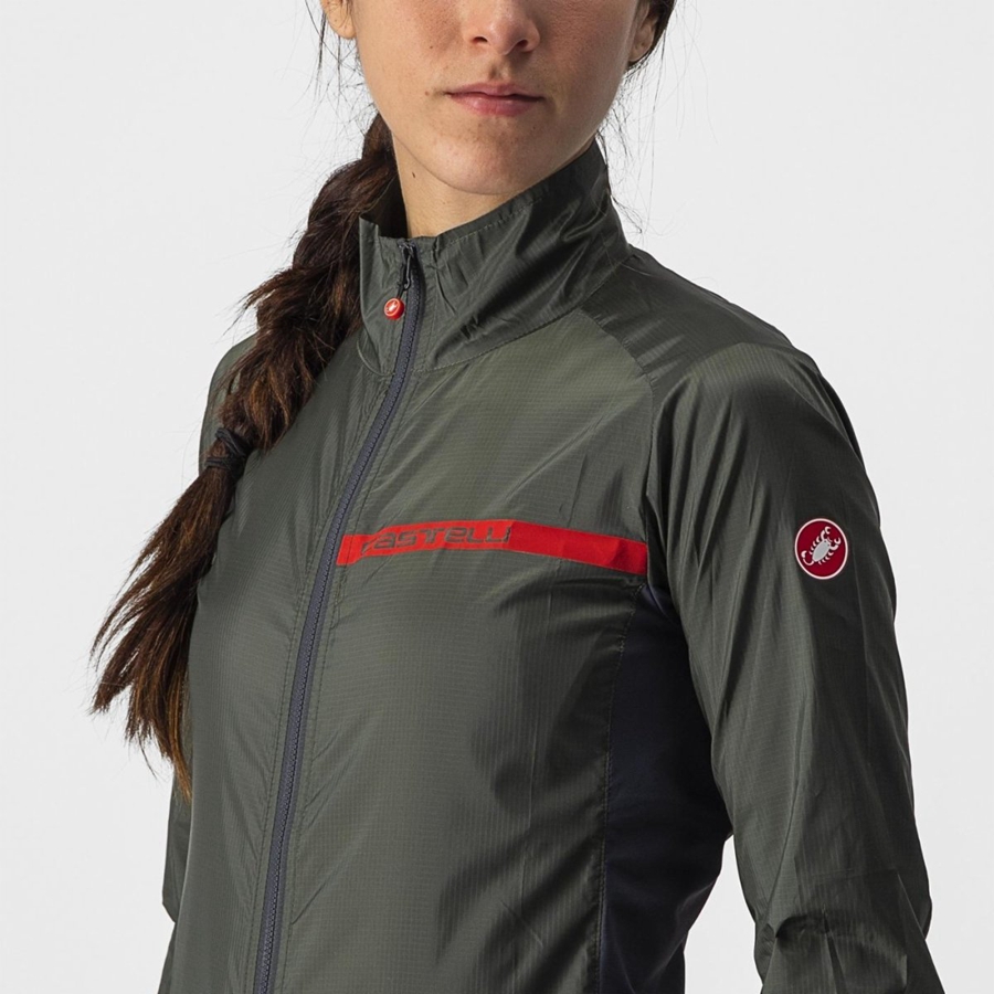 Green / Dark Grey Women Castelli SQUADRA STRETCH W Protection | 513YISMRD