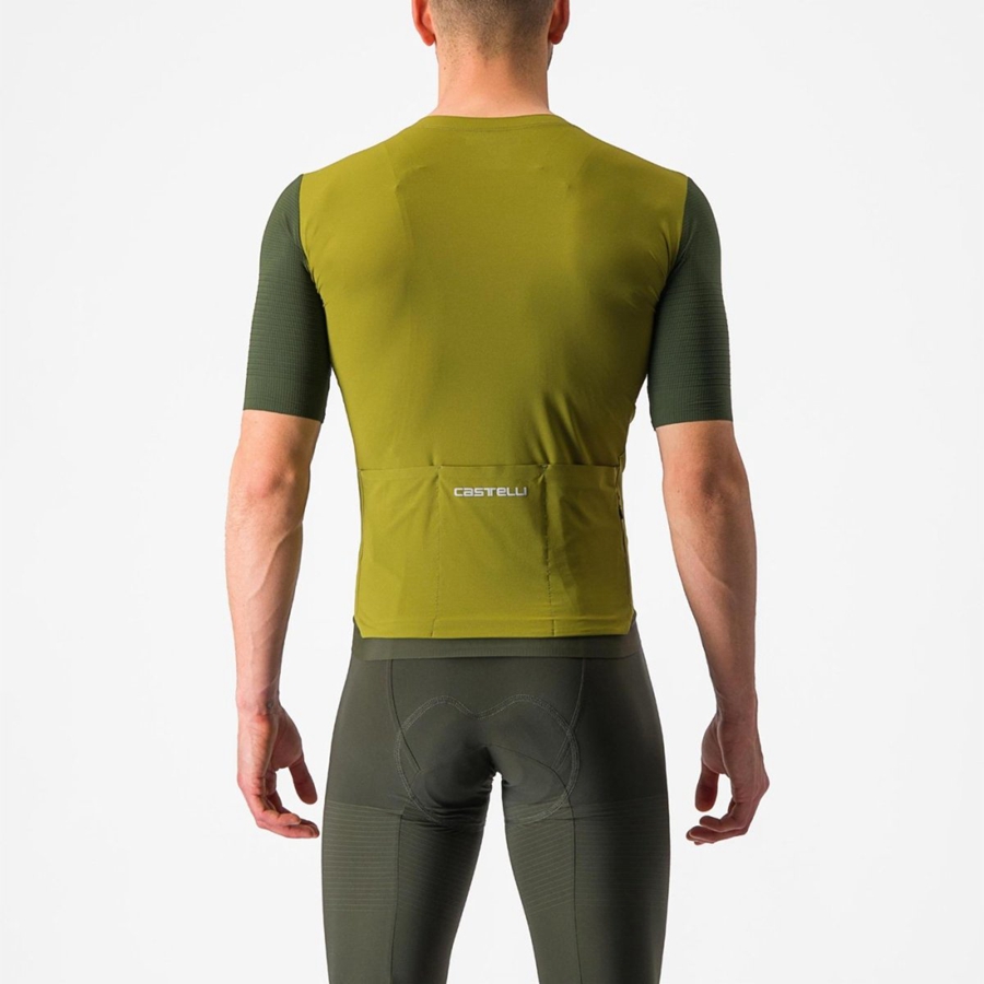 Green / Deep Green Men Castelli PREMIO Jersey | 109UYVGOB