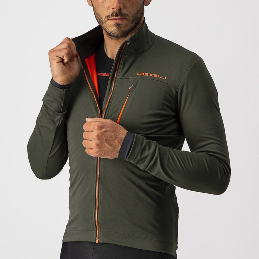 Green / Red Men Castelli GO Jackets | 562NGJQDK