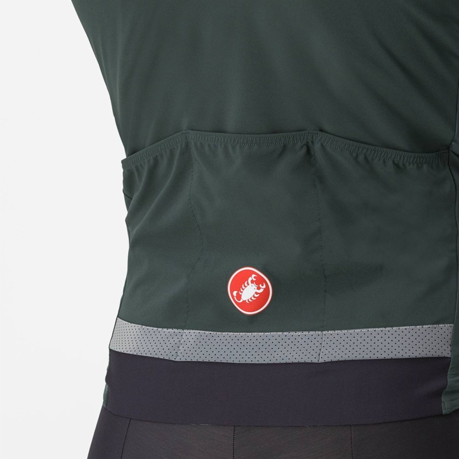 Green / Red Orange Men Castelli BETA RoS Jackets | 657ESATCV