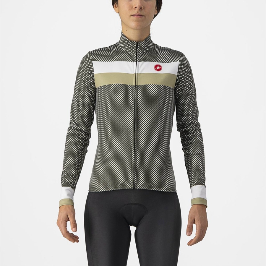 Green / White / Green Women Castelli VOLARE LS Jersey | 201GZBUNX