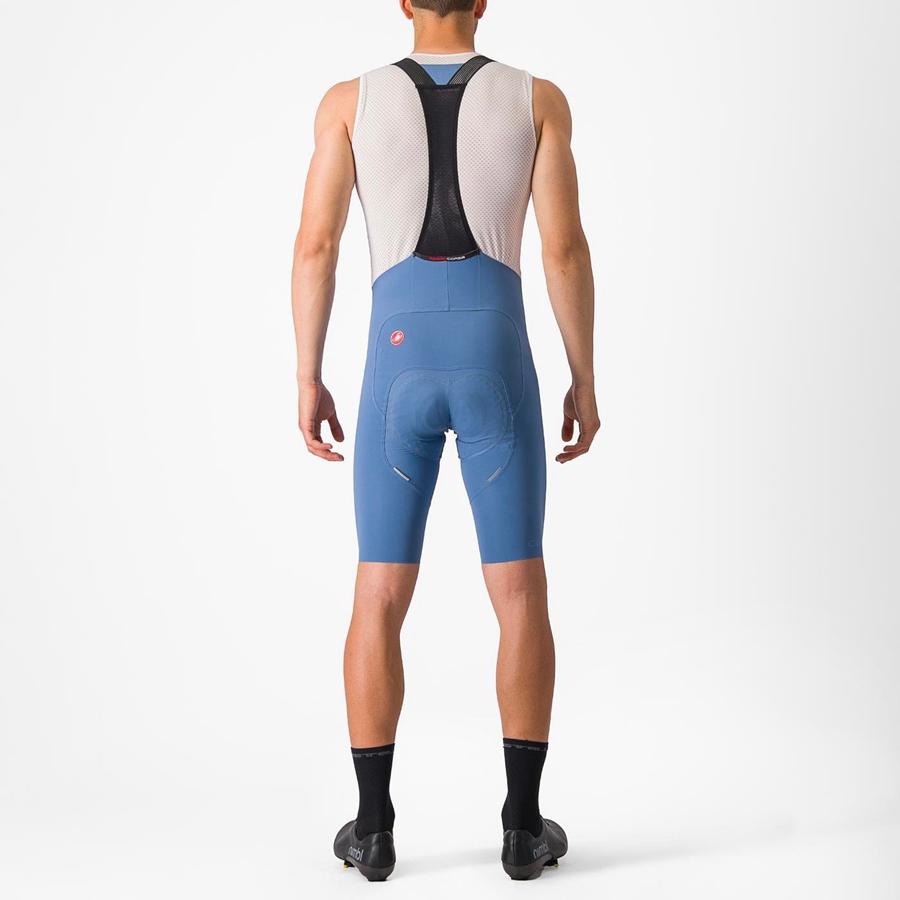 Grey Blue Men Castelli FREE AERO RC Bib Shorts | 986TQODJW