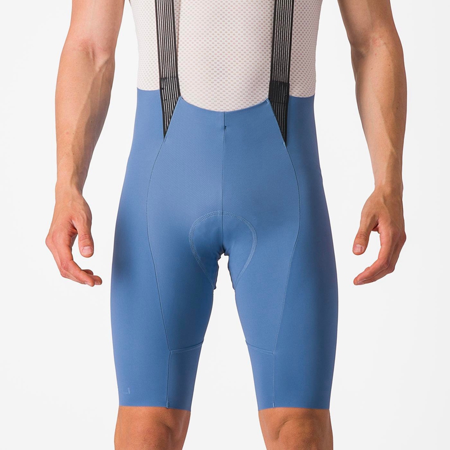 Grey Blue Men Castelli FREE AERO RC Bib Shorts | 986TQODJW