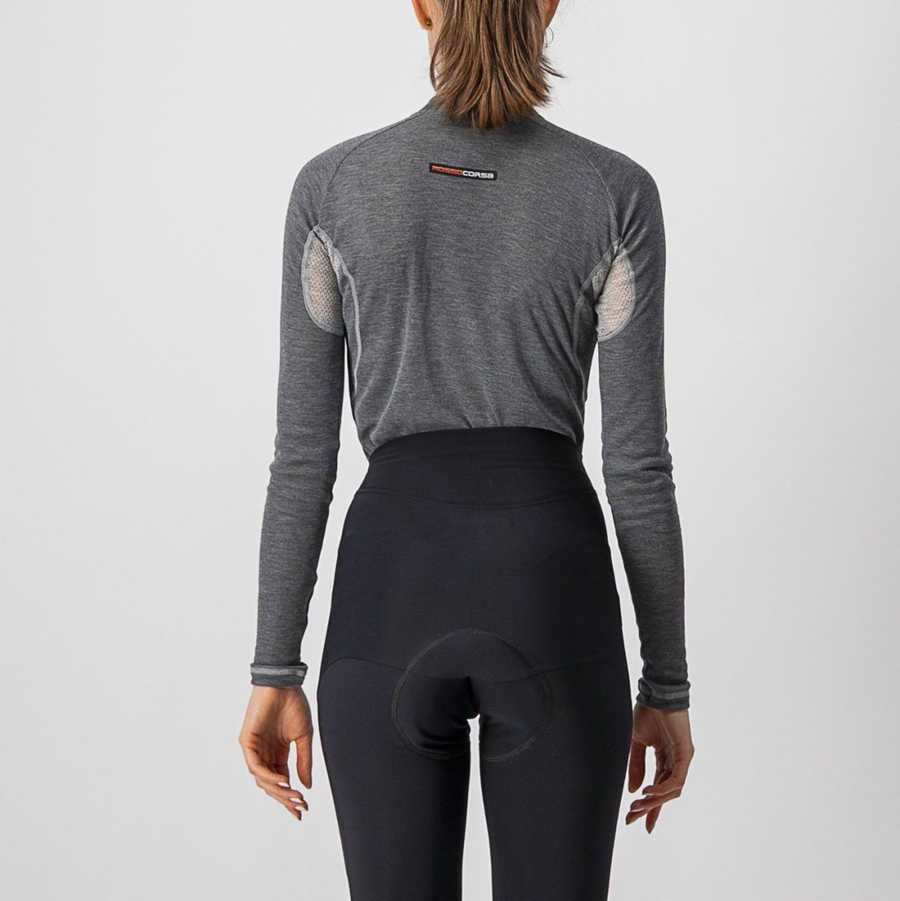 Grey Women Castelli FLANDERS 2 W WARM LONG SLEEVE Base Layer | 329YSOXIL