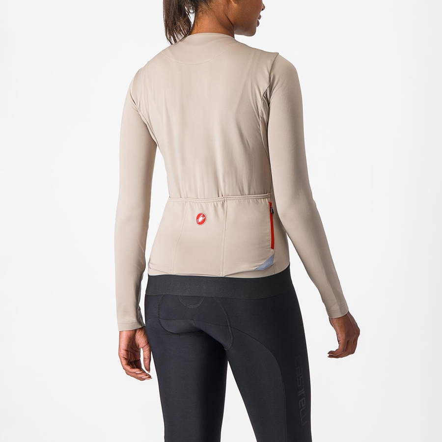 Grey Women Castelli FLY LS W Jersey | 015VKJUMF