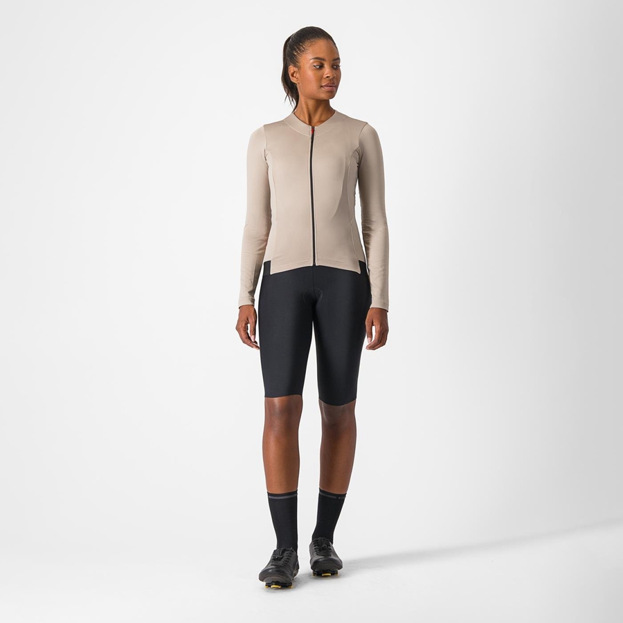 Grey Women Castelli FLY LS W Jersey | 015VKJUMF