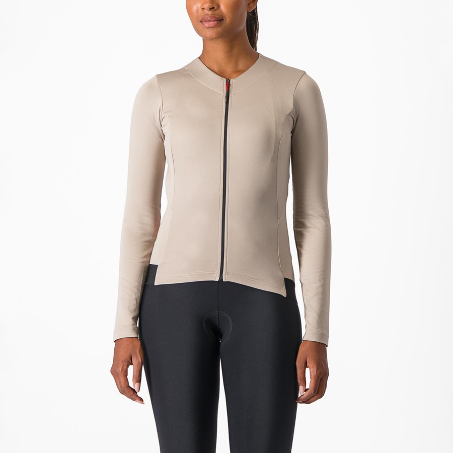 Grey Women Castelli FLY LS W Jersey | 015VKJUMF