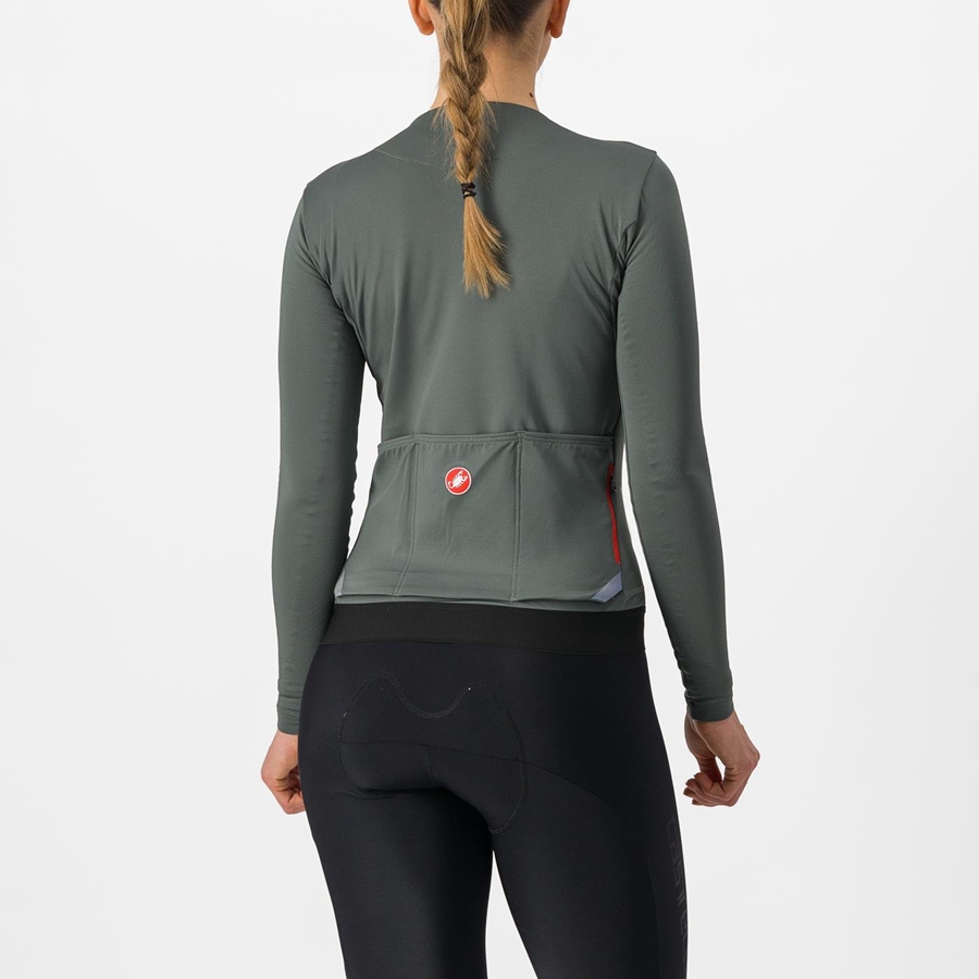 Grey Women Castelli FLY LS W Jersey | 542XGWLQS