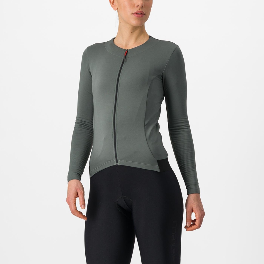 Grey Women Castelli FLY LS W Jersey | 542XGWLQS