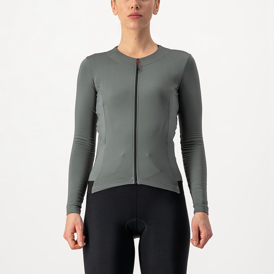 Grey Women Castelli FLY LS W Jersey | 542XGWLQS