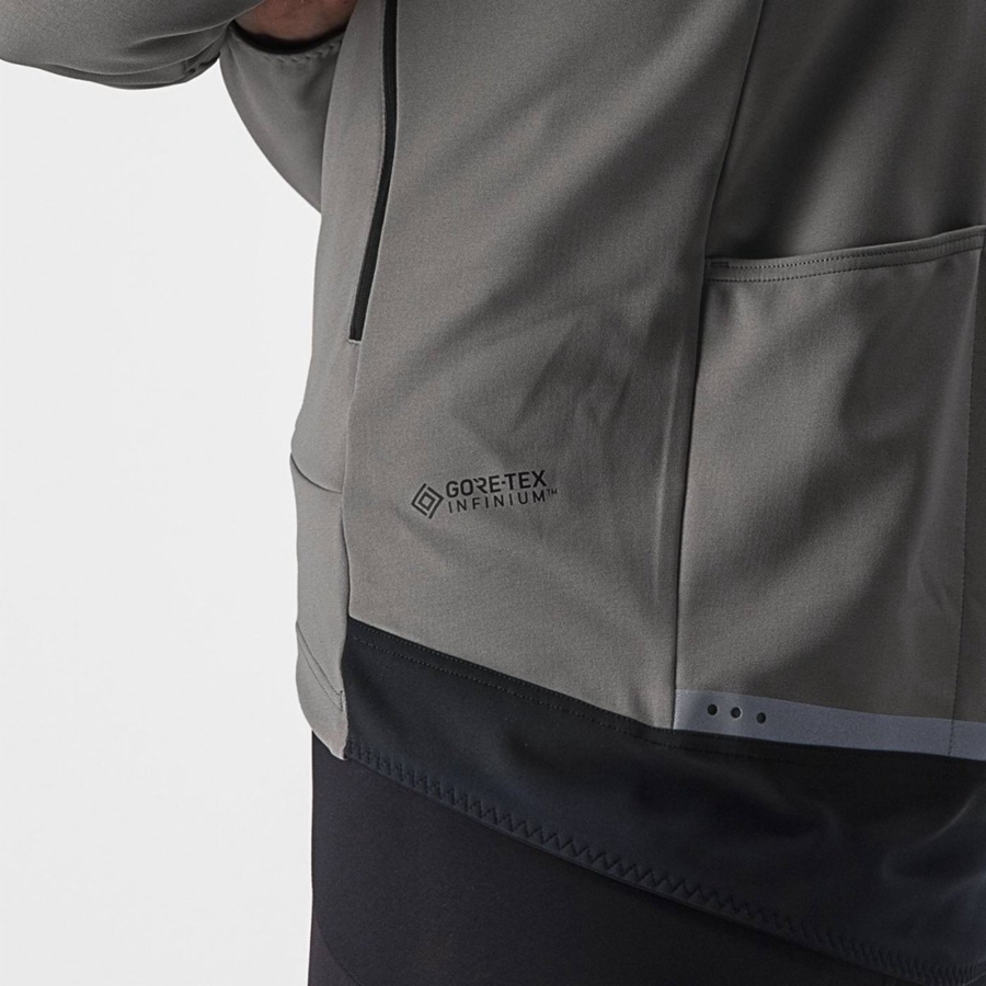 Grey / Khaki Grey Men Castelli PERFETTO RoS 2 Jackets | 067LHRNBS