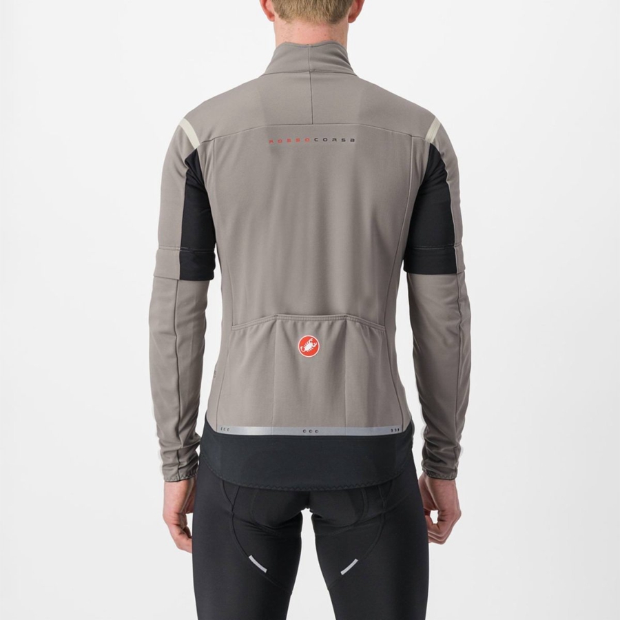 Grey / Khaki Grey Men Castelli PERFETTO RoS 2 CONVERTIBLE Jackets | 604NILHUV