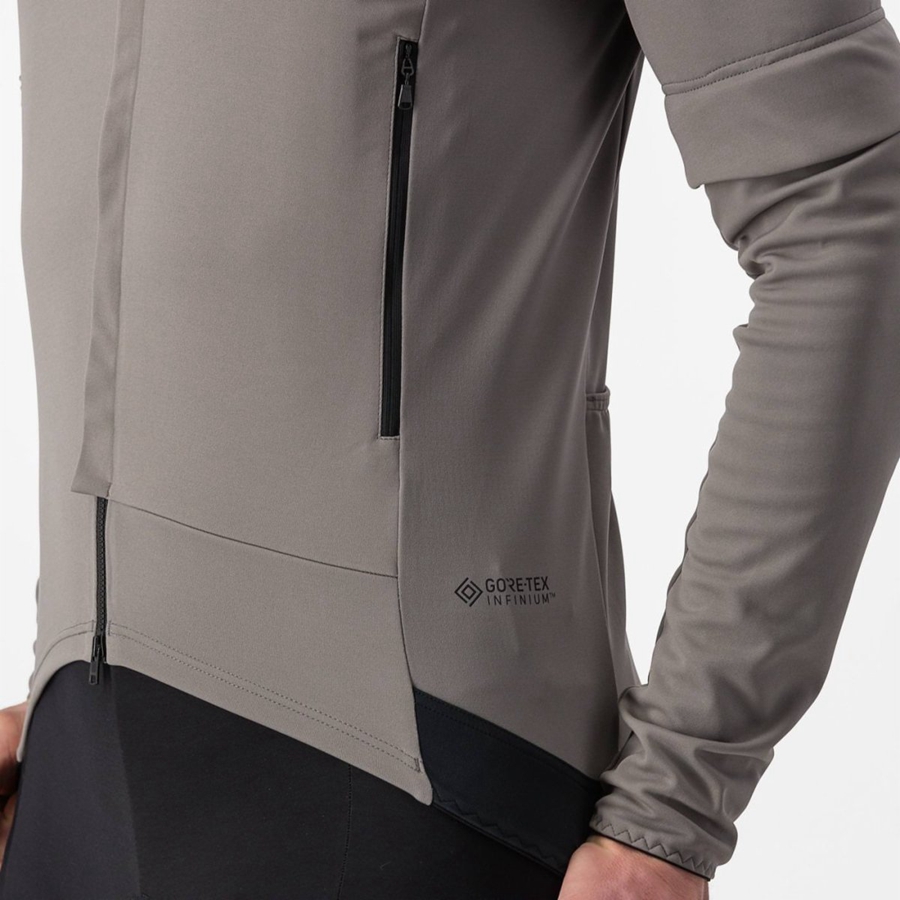 Grey / Khaki Grey Men Castelli PERFETTO RoS 2 CONVERTIBLE Jackets | 604NILHUV