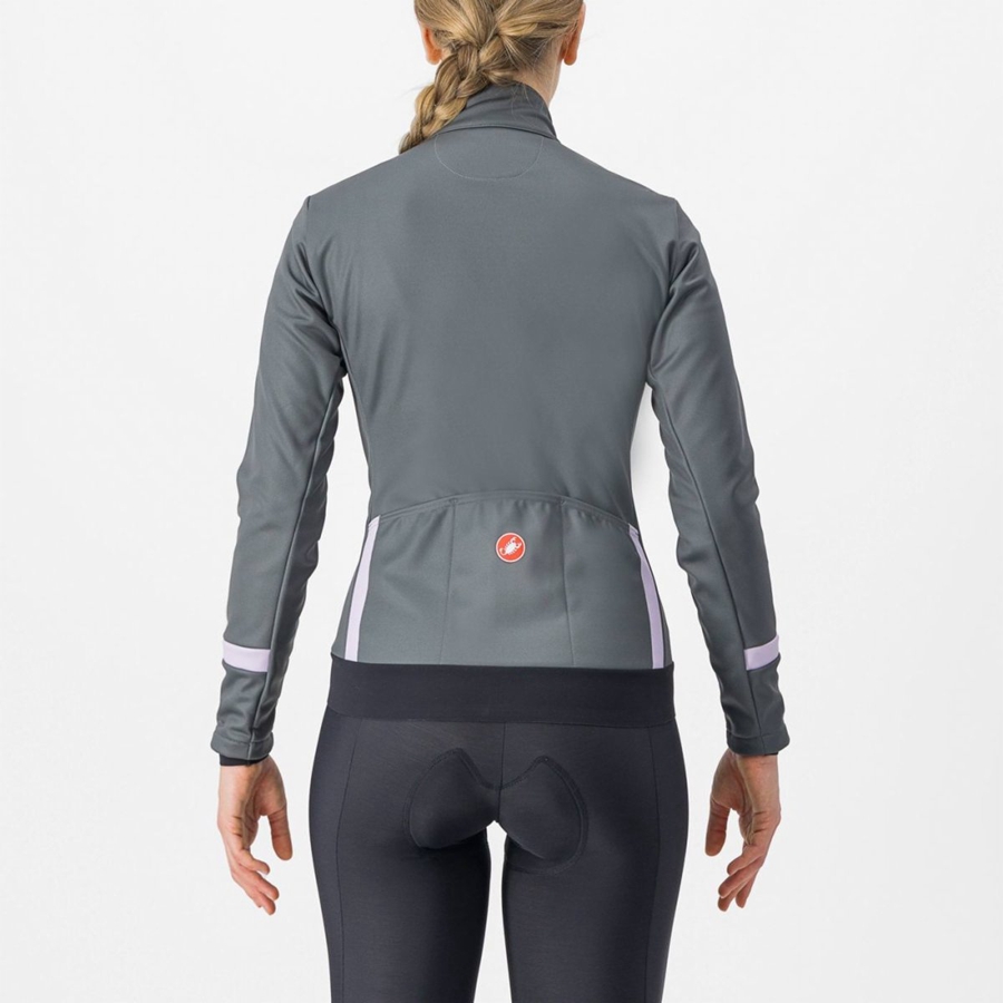 Grey / Purple Women Castelli DINAMICA 2 Jackets | 370GLDXHK