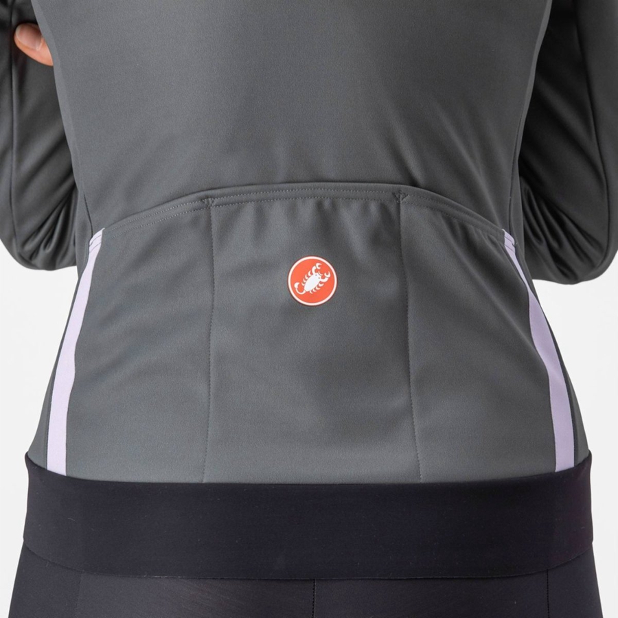 Grey / Purple Women Castelli DINAMICA 2 Jackets | 370GLDXHK