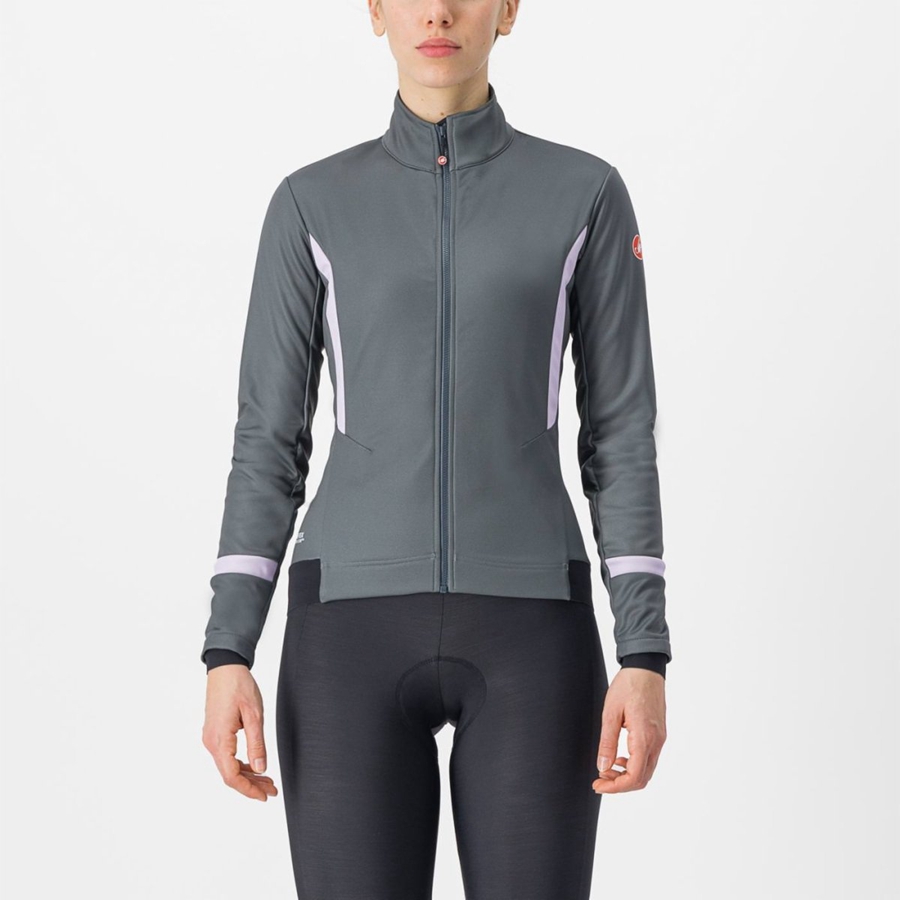 Grey / Purple Women Castelli DINAMICA 2 Jackets | 370GLDXHK