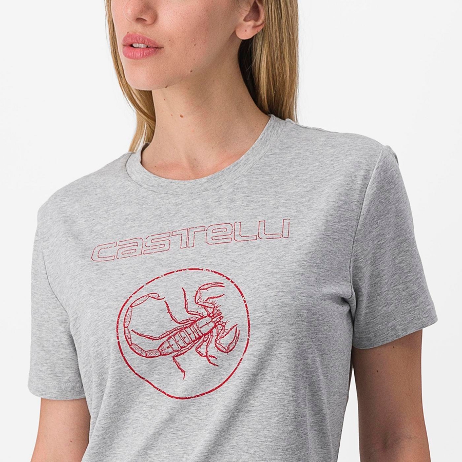 Khaki Grey Women Castelli PEDALARE TEE Casual | 079CLJGYI