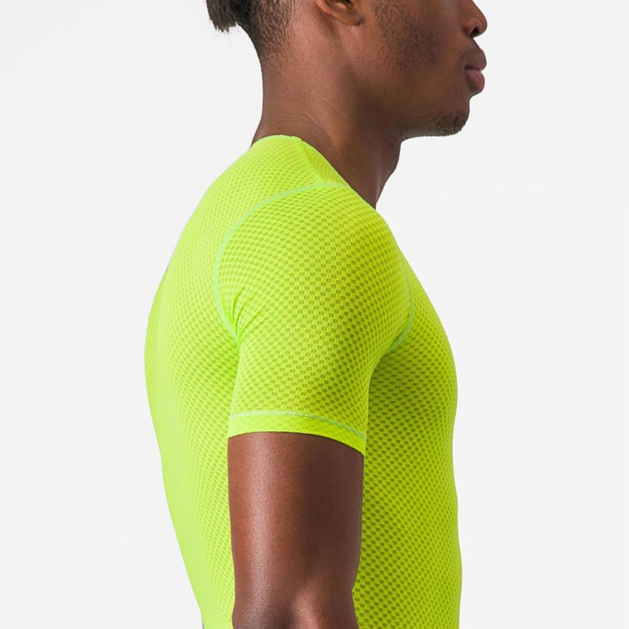 Light Green Men Castelli PRO MESH 2.0 SHORT SLEEVE Base Layer | 671VNKIOY