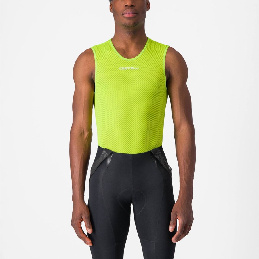 Light Green Men Castelli PRO MESH 2.0 SLEEVELESS Base Layer | 419XCERHS