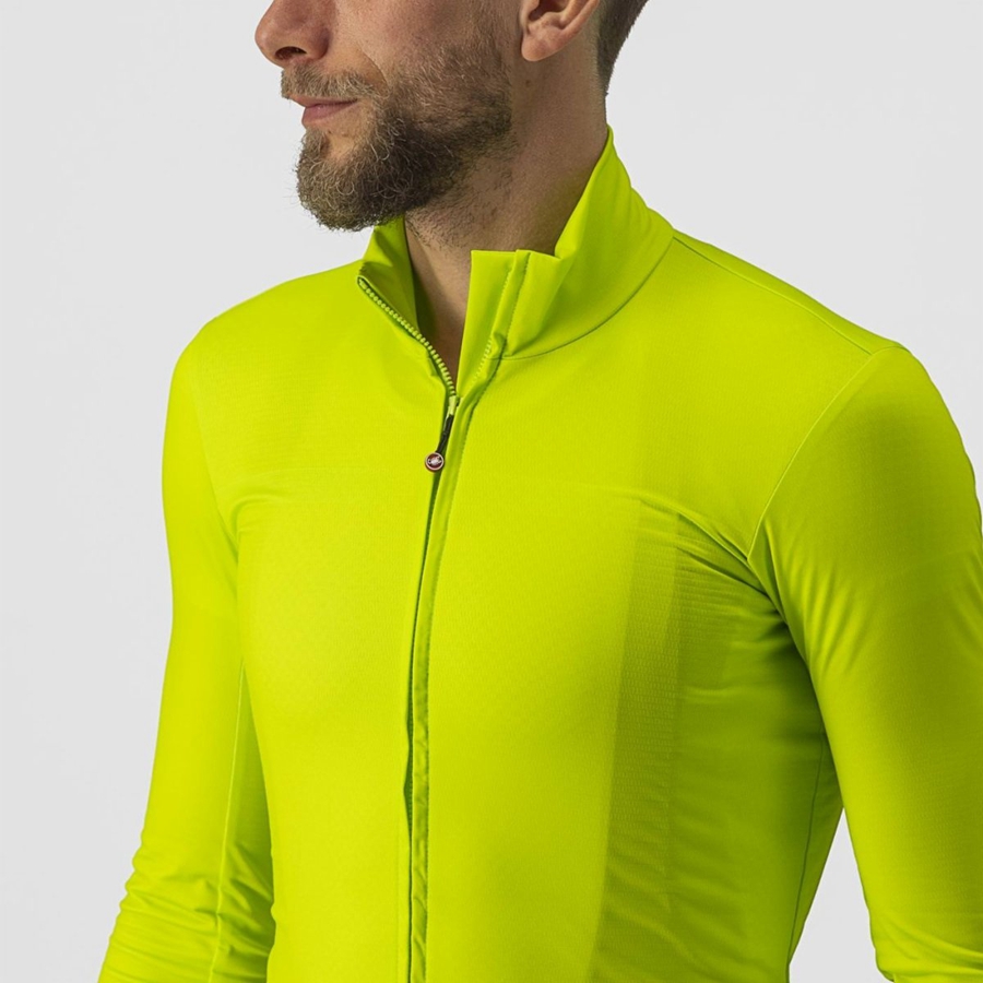 Light Green Men Castelli PRO THERMAL MID LS Jersey | 140BZWLDJ