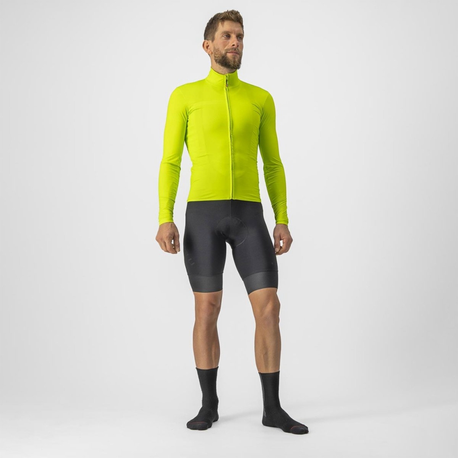 Light Green Men Castelli PRO THERMAL MID LS Jersey | 140BZWLDJ