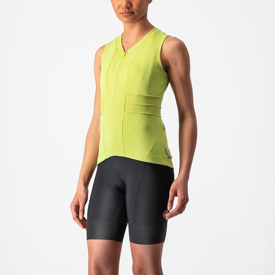 Light Green Women Castelli ANIMA 4 SLEEVELESS Jersey | 318JXLGFE